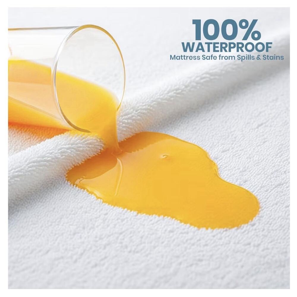 Full Mattress Protector Waterproof Terry Cover Deep Pocket White New - Picture 3 of 5